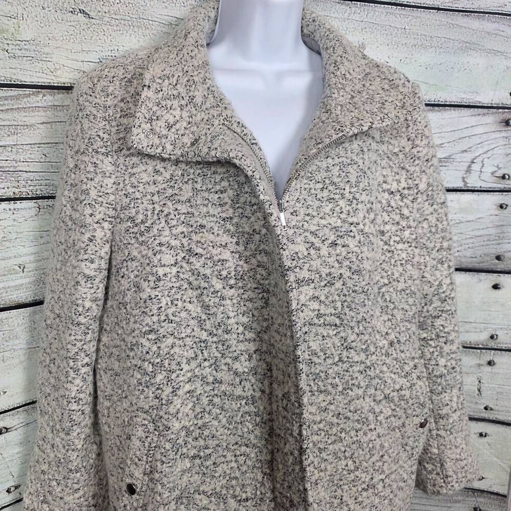 LOFT Cream Speckled Boucle Pea Coat - Picture 4 of 12